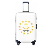JBJGKHLP Rhode Island Bandiera dello Stato Stampa Valigia Universale Elastico Bagagli Protector Impermeabile Viaggi Affari Vacanze, Nero , S, Bagaglio a mano