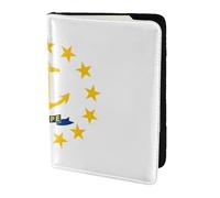 JBJGKHLP Rhode Island State Flag Print Passport Travel Document Wallet Case Unisex Leggero Sicuro Accessori da Viaggio, Nero , Taglia unica