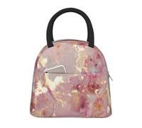 JBJGKHLP Rosa Marmo Texture Stampa Confortevole Isolato Lunch Bag Pratica Tote Facile Trasportare Adulti Bambini Famiglie Uso