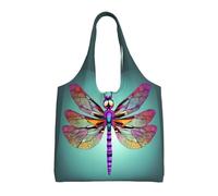 JBJGKHLP Simpatica borsa a tracolla in tela con stampa a libellula, per shopping, viaggi, spiaggia, uso quotidiano