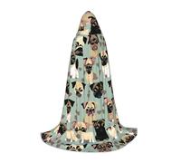JBJGKHLP Simpatico mantello con cappuccio unisex con stampa di carlino Chihuahua Carnevale Halloween Cosplay Natale Confortevole Elegante