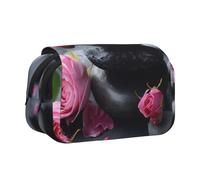 JBJGKHLP Spa Stone and Rose Flowers Print Versatile Pencil Case Grande Capacità Storage Makeup Toiletry Pouch Viaggi Ufficio