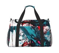 JBJGKHLP Stampa astratta schizzi di vernice versatile borsa da viaggio a mano pieghevole borsa a tracolla tote viaggio di lavoro all'aperto