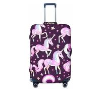 JBJGKHLP Unicorni Rosa Stampa Universale Valigia Elastico Bagagli Protector Impermeabile Viaggi Affari Vacanza, Nero , M, Bagaglio a mano