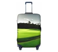 JBJGKHLP Verde Campo da Golf Stampa Universale Valigia Elastico Bagagli Protector Impermeabile Viaggio Vacanza di Lavoro, Nero , S, Bagaglio a mano