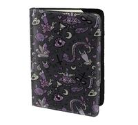 JBJGKHLP Viola Nero Goth Spooky Stampa Passaporto Viaggio Documenti Portafoglio Custodia Unisex Leggero Sicuro Accessori da Viaggio, Nero , Taglia unica