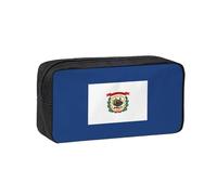 JBJGKHLP West Virginia State Flag Print Simple Spacious Pen Case Office Stationery Organizer Pouch Lightweight Storage Pen