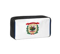 JBJGKHLP West Virginia State Flag Print Simple Spacious Pen Case Office Stationery Organizer Pouch Lightweight Storage Pen