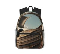 JBJGKHLP Zaino casual resistente all'acqua con stampa di una vecchia barca vichinga borsa a tracolla doppia leggera per viaggi escursionismo