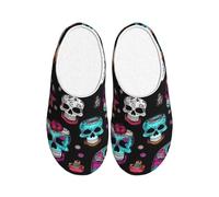 JBJGKHLP Zucchero e Teschi Stile Stampa Lavabile Pantofole Unisex infradito con TPR Sole Cute Hotel scarpe per gli ospiti