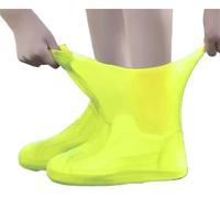 JBJYGSG 2 paia di copriscarpe impermeabili in silicone antiscivolo, altamente elastici e resistenti all'usura, riutilizzabili for le giornate di pioggia(Yellow)