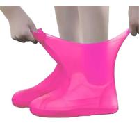 JBJYGSG 2 paia di copriscarpe impermeabili in silicone antiscivolo, altamente elastici e resistenti all'usura, riutilizzabili for le giornate di pioggia(Pink)