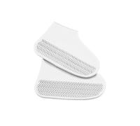 JBJYGSG 2 paia di stivali da pioggia elastici antiscivolo in silicone impermeabili e resistenti all'usura for le giornate di pioggia all'aperto, copriscarpe riutilizzabili(WHITE,S 26-34)