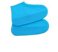 JBJYGSG 5 paia di copriscarpe impermeabili riutilizzabili in silicone, antiscivolo e resistenti all'usura, for proteggere stivali da pioggia e spiaggia durante le giornate piovose.(Blue,M)