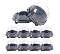 JBJYGSG 50 Mini scatole for Dolci da Dessert, contenitori for Muffin e Cupcake, con Cupola, for Matrimoni, Feste di Compleanno per Imballaggio Cake da Forno per Dessert(Black)