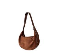 JBJYGSG Borsa a tracolla di lusso con tracolla borchiata Borse a nuvola con rivetto vuoto for borsa da donna Borsa a tracolla in pelle scamosciata finta(Dark brown)