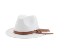 JBJYGSG Cappelli Fedora for bambini, cappelli Panama for donne, neonati e bambini, piccoli, 52 cm, in feltro, formali, carini, decorati.(White)