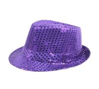 JBJYGSG Cappello Da Spettacolo Magico For Palcoscenico Glitterato Forniture For Feste Cappello Da Festa Lucido Cappello Da Jazz For Spettacolo Teatrale For Uomini E Donne Per Mago, Carnevale(Purple)