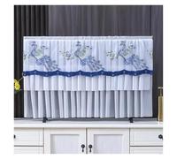 JBJYGSG Copertura Per Tv TV Cover Can Be Turned on Without Remove The TV Cover Hanging Desktop Thin LCD Protective Cover with Lace Simple(Color 01,120x70cm)