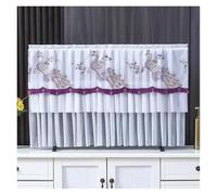 JBJYGSG Copertura Per Tv TV Cover Can Be Turned on Without Remove The TV Cover Hanging Desktop Thin LCD Protective Cover with Lace Simple(Color 03,109x63cm)