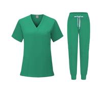 JBJYGSG Scrub for Infermiere in Morbido Tessuto Lavabile Antirughe Scrub for Uniformi ospedaliere Set di Scrub for Jogger da Donna Infermiera OSS Sanitario Estetista(Green,S)