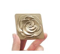 JBJYGSG Specchietto Da Borsetta 2 pezzi Specchio for il trucco portatile Specchio pieghevole bifacciale Doppio specchio Ingrandimento 2X Alto con rosa(Gold)