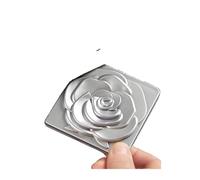 JBJYGSG Specchietto Da Borsetta 2 pezzi Specchio for il trucco portatile Specchio pieghevole bifacciale Doppio specchio Ingrandimento 2X Alto con rosa(Silver)