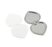 JBJYGSG Specchietto Da Borsetta Multi-Piece 60mm Round White Heart Mini Handheld Makeup Mirror Portable Carry-on Small Double Sided Mirror(6PCS)