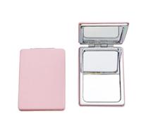 JBJYGSG Specchietto Da Borsetta Specchio da trucco portatile, carino, mini in PU, ingranditore, pieghevole, doppio, piccolo, tascabile, for il viaggio(Pink)