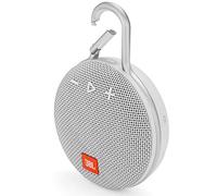JBL CLIP 3 Speaker Wireless Bluetooth, Altoparlante Portatile Impermeabile IPX7 con moschettone Integrato, Microfono con cancellazione di eco e rumori, Bianco