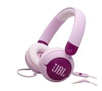 JBL Junior 320 - Cuffie cablate on-ear per bambini, suono sicuro (< 85dB), microfono integrato, adatte per bambini e personalizzabili con adesivi inclusi (viola)