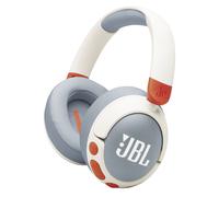 JBL Junior 470 NC Cuffie Over-Ear Bluetooth Wireless per Bambini, con Cancellazione Attiva del Rumore, Microfono Integrato, 50 Ore di Autonomia, Safe Sound, Limitatore Volume, Set Adesivi, Bianco