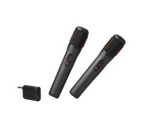 JBL PartyBox - Microfono Wireless Professionali 2x, Microfono per Cantare, Batteria Ricaricabile (20 Ore - 700 mAh), Voce Chiara, Suono Nitido, Connessione Stabile 2,4 GHz, Compatibile