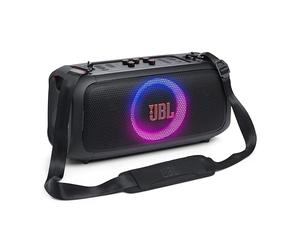 JBL PartyBox On-the-Go Essential Speaker Portatile Wireless per Feste, con Luci Integrate e Bassi Profondi, Protezione Splashproof IPX4, Microfono Wireless, Tracolla per Trasporto, Nero