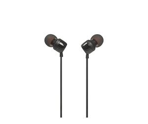 JBL Premium In-Ear cuffie con microfono, cavo piatto con telecomando universale Modello T110 Model T110 Nero