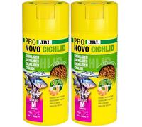 JBL PRONOVO CICHLID GRANO, mangime principale per ciclidi da 8 a 20 cm, dosatore a clic, granulato per mangime per pesci, taglia M, 250 ml (Confezione da 2)