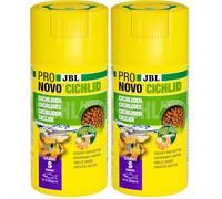 JBL PRONOVO CICHLID GRANO, mangime principale per piccoli ciclidi da 3 a 10 cm, dosatore a clic, granulato per mangime per pesci, taglia S, 100 ml (Confezione da 2)