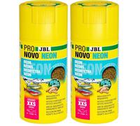 JBL PRONOVO NEON GRANO, mangime base per neon e altri piccoli Characins da 1-3 cm, pellet per pesci, dosatore a clic, taglia XXS, 100 ml (Confezione da 2)
