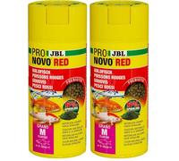 JBL PRONOVO RED GRANO, mangime base per pesci rossi da 8-20 cm, pellet per pesci, dosatore a clic, taglia M, 250 ml (Confezione da 2)