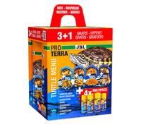 JBL Proterra Turtle MENU 250 ml 3 + 1 assortimento di mangime in 4 varietà per tutte le tartarughe d'acqua e palude, 1000 ml MENU