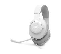 JBL Cuffie Gaming Quantum 100M2 Over-Ear con filo, jack da 3,5 mm, microfono rimovibile, Bianco
