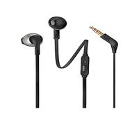 JBL T205 BLK Cuffie Auricolari con Filo e Microfono, Cavo Piatto Antigroviglio,