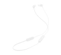 JBL Tune 135BT - Auricolari wireless Bluetooth in-ear con microfono a 3 pulsanti, telecomando e cavo piatto, colore: Bianco
