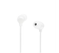 JBL Tune 135BT - Auricolari wireless Bluetooth in-ear con microfono a 3 pulsanti, telecomando e cavo piatto, colore: Bianco