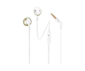 JBL Tune 205C Cuffie In-Ear Cablate con Suono JBL Pure Bass e Microfono, Champagne