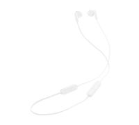 JBL Tune 235BT - Auricolari wireless Bluetooth in-ear con microfono a 3 pulsanti, telecomando e cavo piatto, colore: Bianco