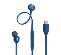 JBL Tune 310 C Auricolari In-Ear ad Alta Risoluzione Audio, con Cavo Piatto Antigroviglio, Comando a 3 Tasti Bassi Profondi, JBL Pure Bass, Blu