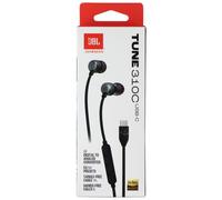 JBL Tune 310C - Auricolari in-ear cablati ad alta risoluzione, cavo piatto anti-groviglio, telecomando a 3 pulsanti con microfono (nero)