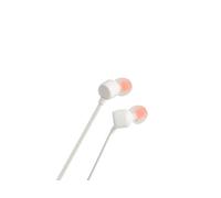 Le cuffie intrauricolari JBL TUNE160 racchiudono il suono JBL Pure Bass in un piccolo contenitore ultraportatile, rendendole perfette per l'uso quotidiano, bianche