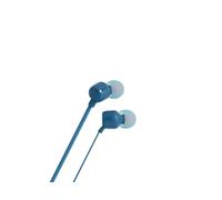 Le cuffie intrauricolari JBL TUNE160 racchiudono il suono JBL Pure Bass in un piccolo contenitore ultraportatile, rendendole perfette per l'uso quotidiano, Blu